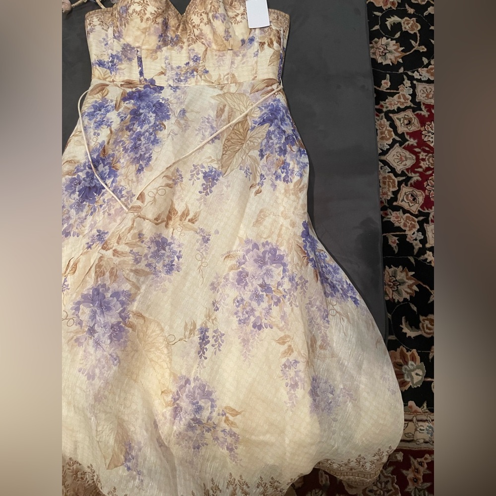 ZIMMERMANN Dawning Picnic Dress in Lilac Floral NWT AU 3/ US 10 - Picture 5 of 15